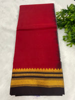 Red n Black Cotton Silk Ilkal Saree 10