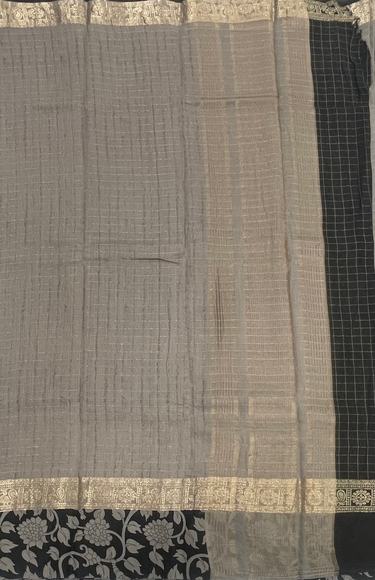 Grey Assam Silk Saree 23