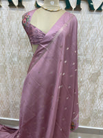 Lilac Banarasi Soft tussarDigital print Saree