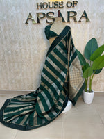 Bottle Green Soft Silk Banarasi Saree 108