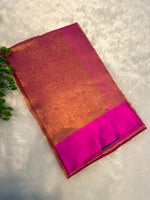 Gold n Pink Pure Tissue Organza Saree 11