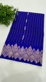 Royal Blue Pure Katan Designer saree 02