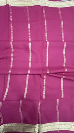 Onion Pink Pure Mysore Silk Crepe Saree 01
