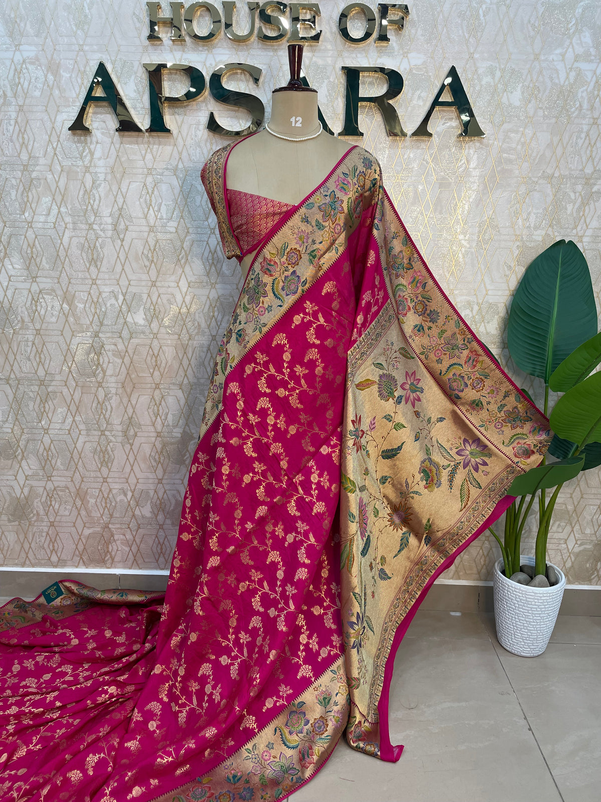 Pink Banarasi Chiniya Silk Saree 320