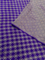 Purple Pure Banarasi Crepe Saree 03