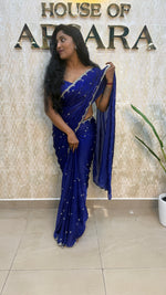 Royal Blue Katdana Work Designer Saree 87