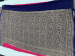 Pink n Purple Pure Khadi Georgette Saree 04