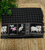 Black Soft Tussur Embroidery Saree 21