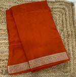Orange Semi Crepe Saree 34