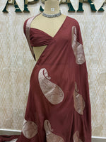 Rust Brown Dola Crepe Silk Saree 25