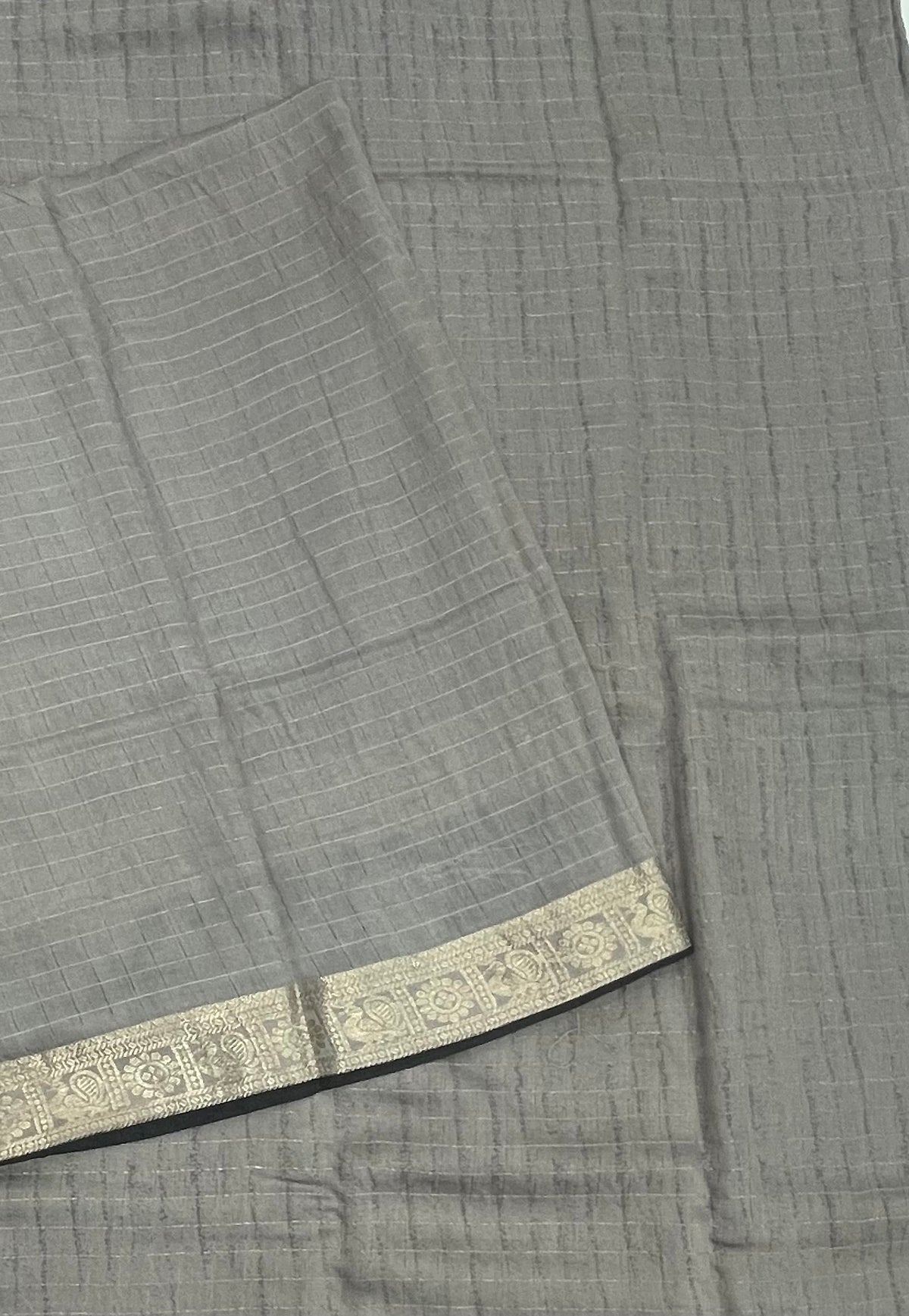 Grey Assam Silk Saree 23
