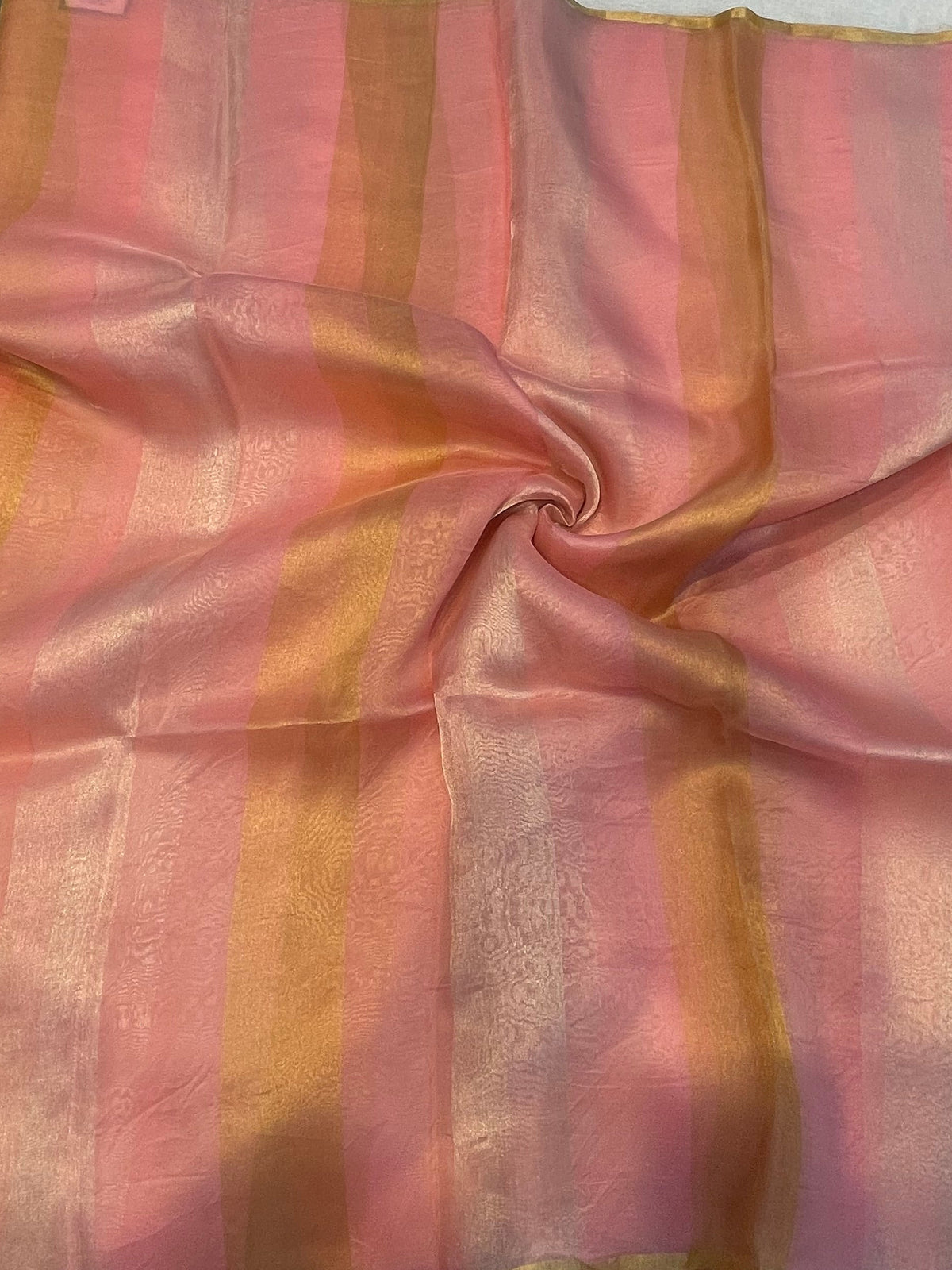 Pink Pure Tissue Stripes Saree 11
