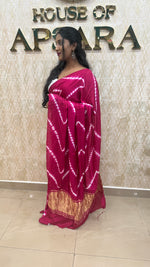 Pink Pure Modal Silk Shibori Print Saree 05