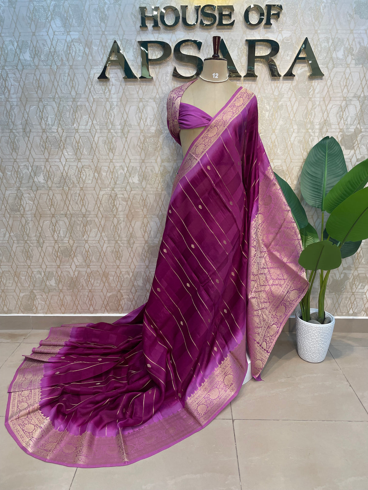 Wine Kota Crepe Fusion Saree 203