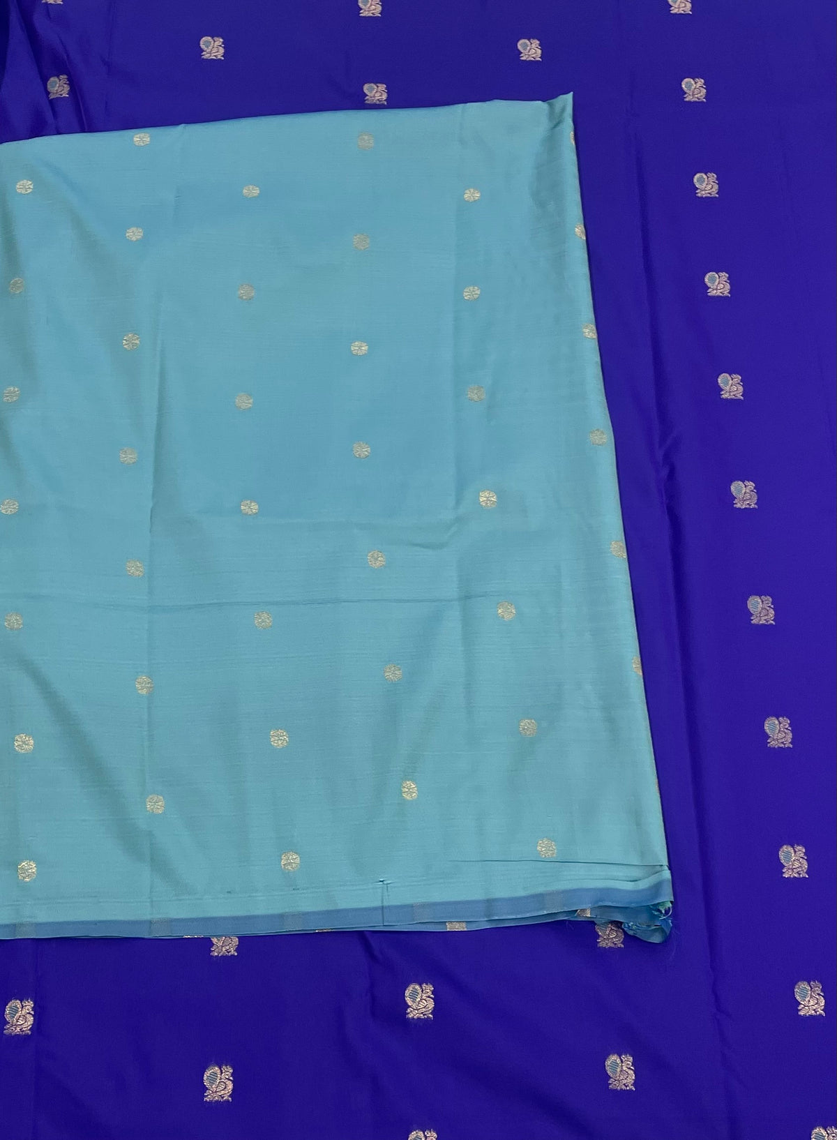 Royal Blue n sky Blue Semi Silk Saree 42