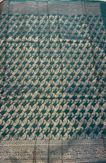 Purple n Green Banarasi Crepe Saree