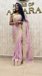 Lilac Shimmer Designer Saree
