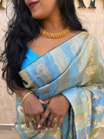 Blue Banarasi Tussar Saree 83