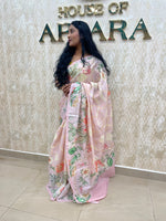 Baby Pink Soft Tussur Aari Work Saree 38