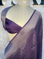 Purple Meenakari Khadi Georgette Saree 75