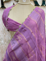 Purple Crepe n Tissue Fusion Saree 88