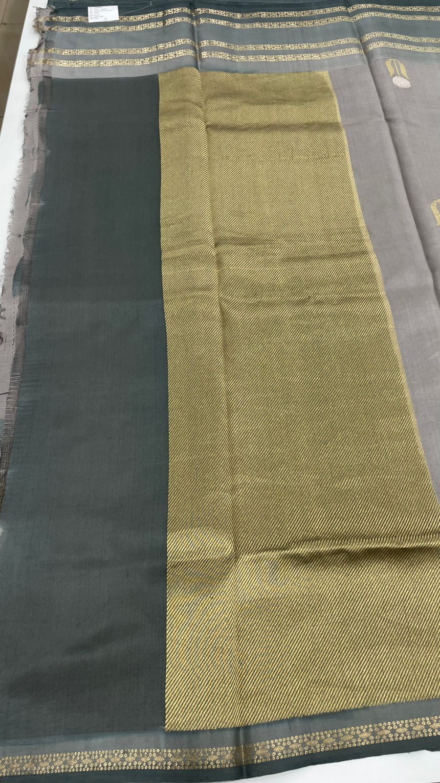 Gray Pure Katan Designer saree 02