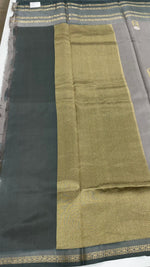 Gray Pure Katan Designer saree 02