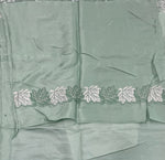 Sea Green Soft Tussur Embroidery Saree 21