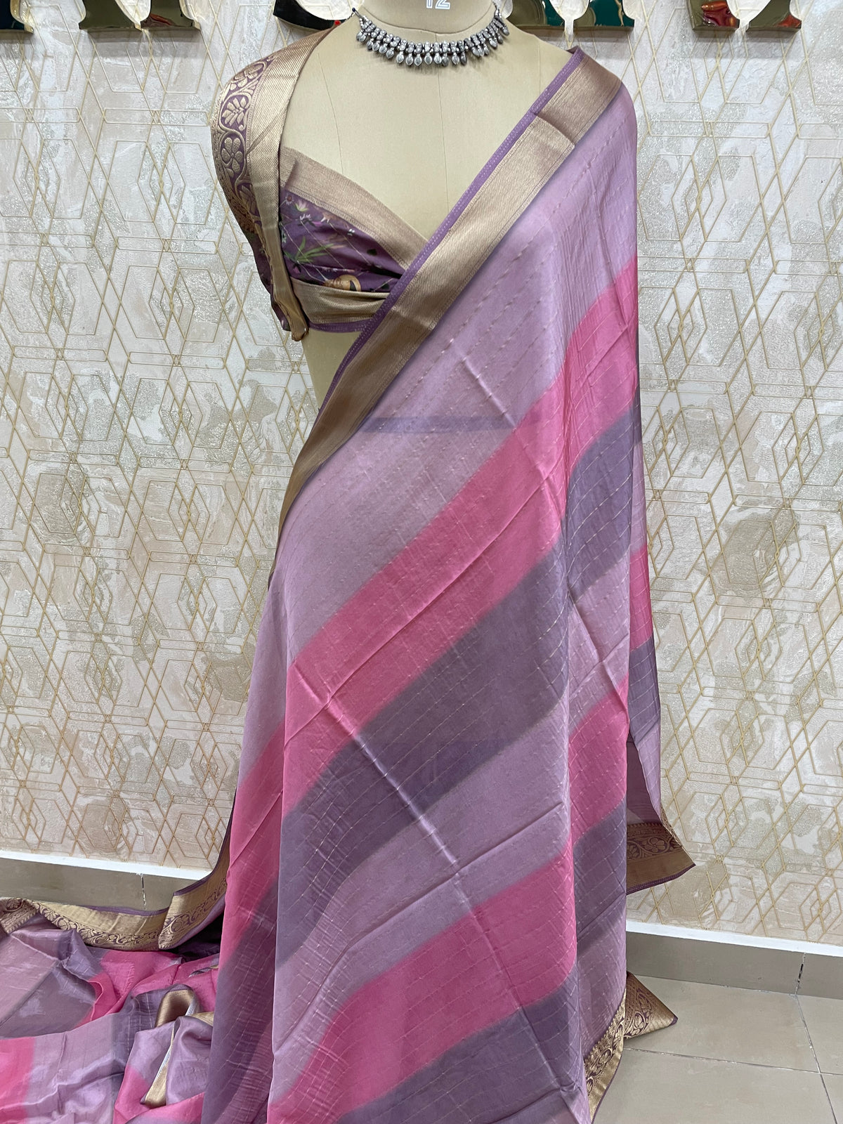 Purple Bombay Crepe Silk Saree 47