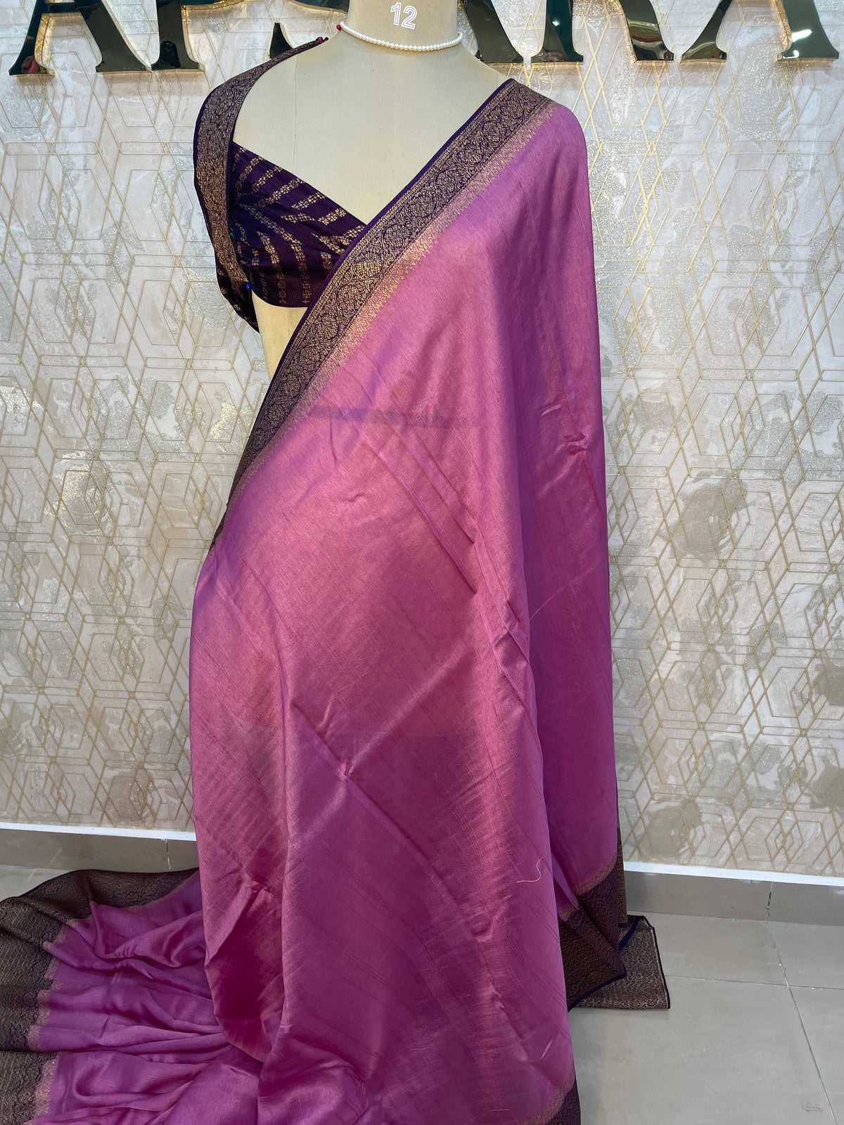 Pink Tussur Saree 36