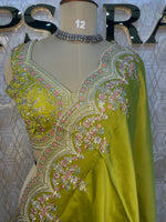 Green Handwork Stitched Blouse Designer Party Saree 55