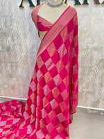 Pink Chiniya Crepe Saree 29