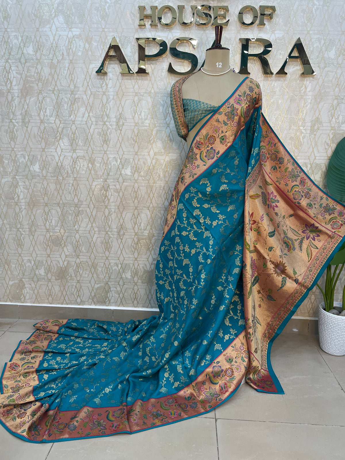 Blue Banarasi Chiniya Silk Saree 320