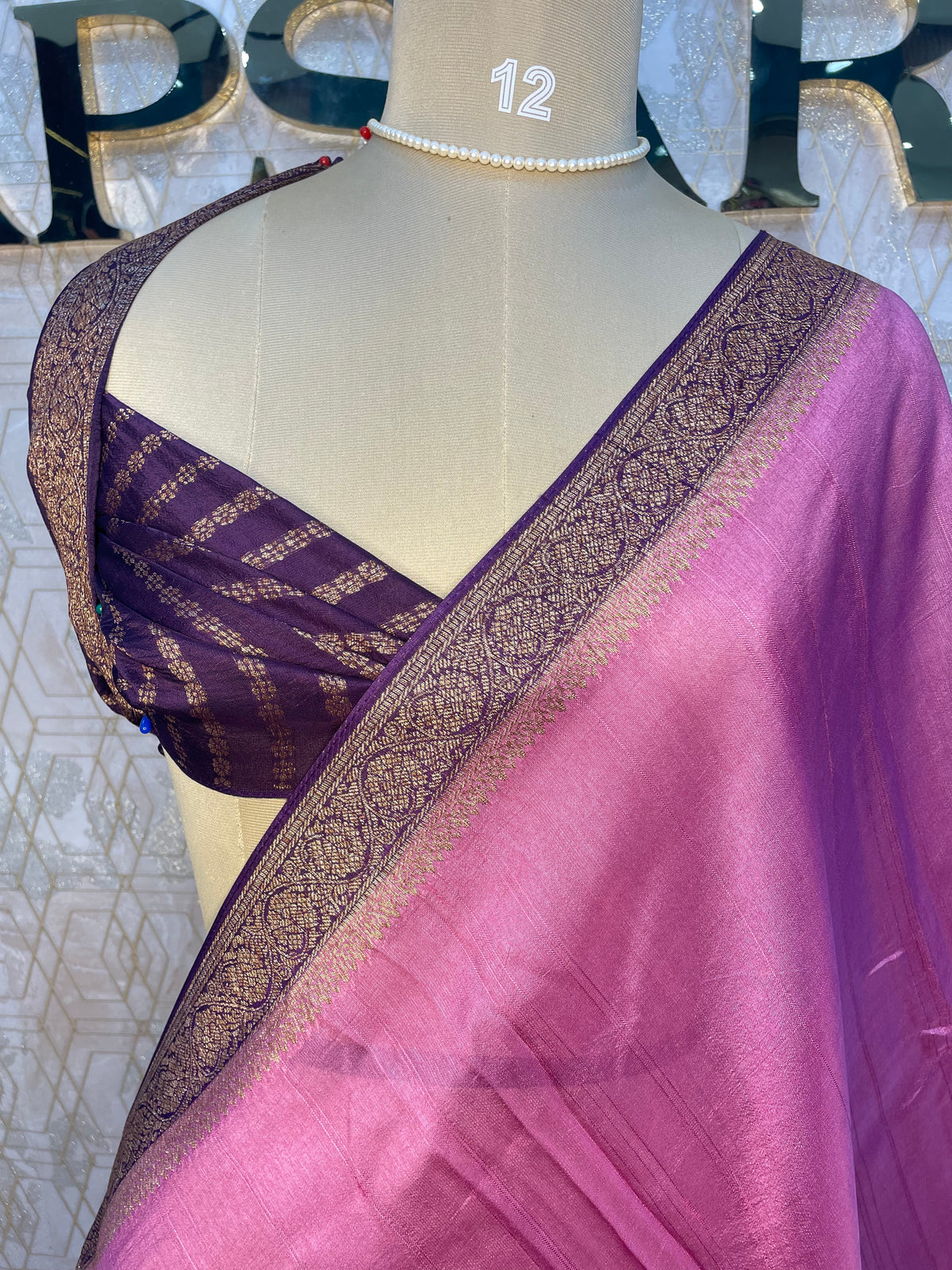 Pink Tussur Saree 36