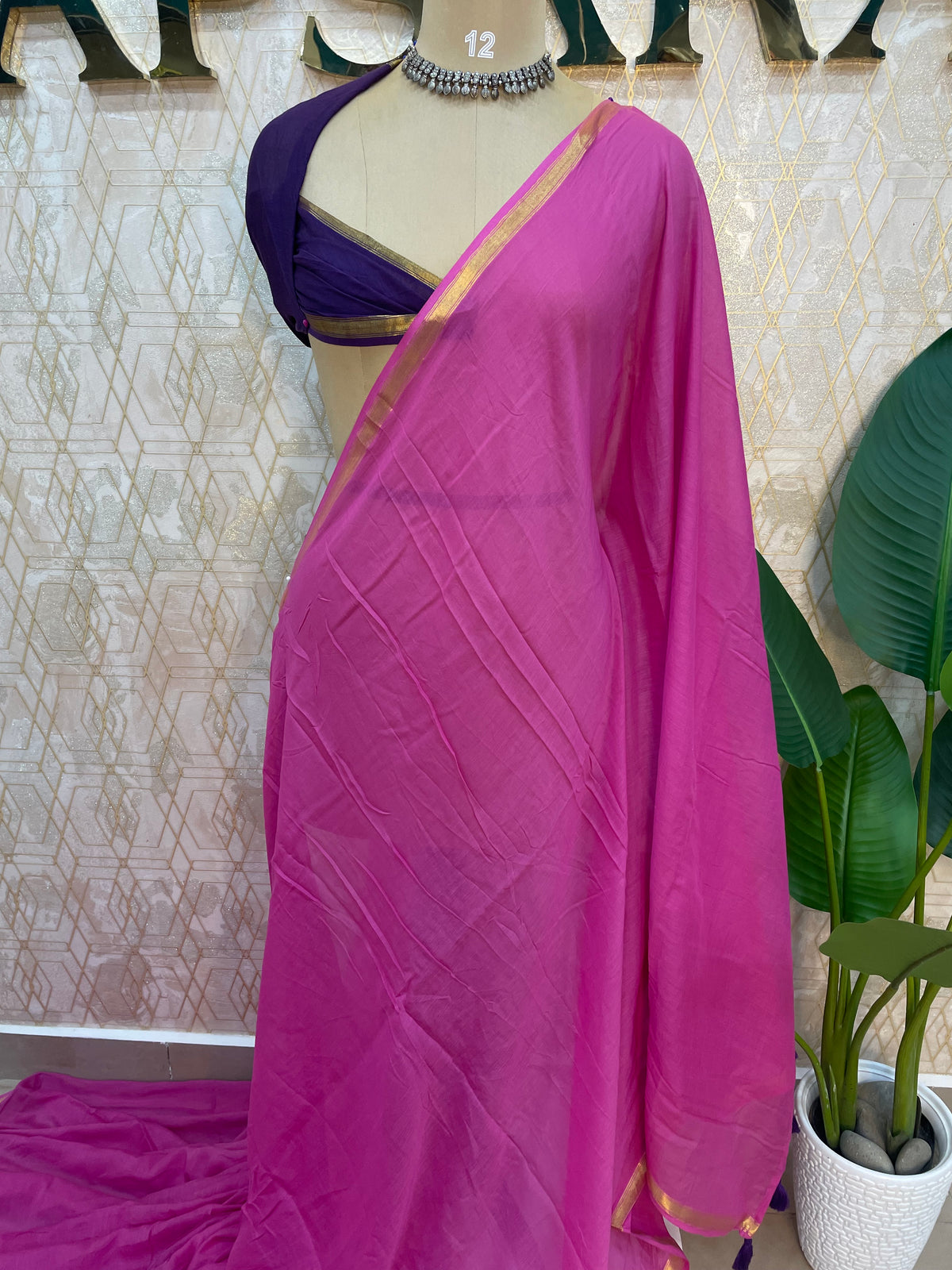 Pink n Purple Mul Cotton Saree 101