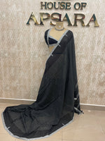 Black Soft Cotton Handloom Saree 50