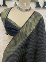 Black Tissue Checks Saree 54