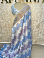 Blue Georgette Saree 26