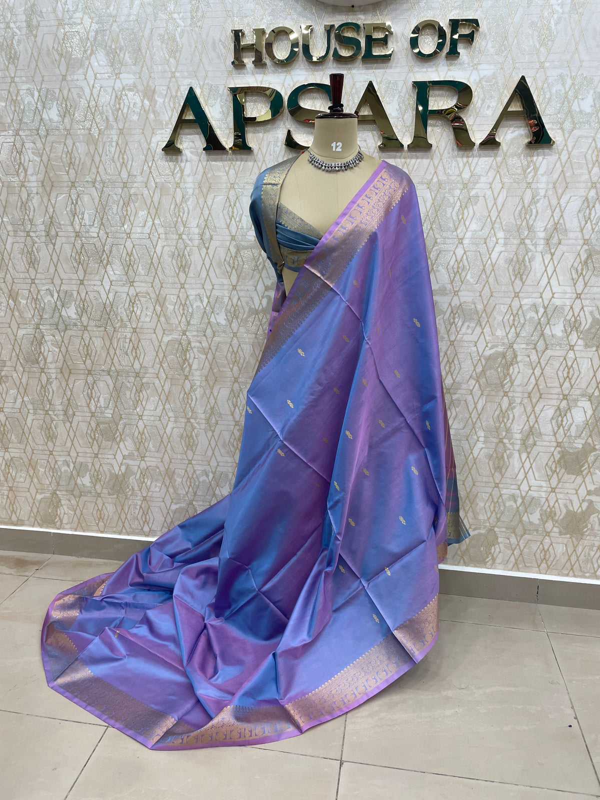 Purple Bamboo Silk Saree 48
