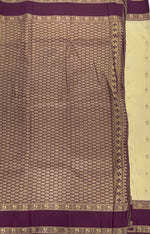 Cream n Purple Semi Silk Saree 42