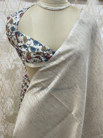 Cream Lenin Appliqué Saree 39