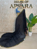 Black n Blue Mul Cotton Saree 101