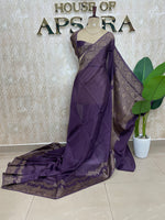 Purple Banarasi Tussar Georgette Saree 308