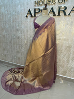 Gold n Purple Soft Tissue Saree 11