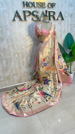Gold n Pink Paithani Tissue Saree 100