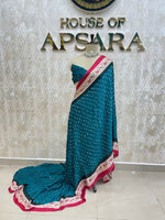 Rama Green Pure Modal Silk Bandhini With Kalamkari Print Saree 05