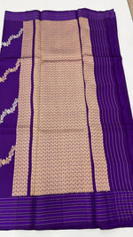 Royal Blue Pure Row Mango saree 02