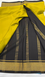 Lemon Yellow Pure Mysore Silk Crepe Saree 01