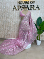 Pink Organza Floral Embroidery Saree 29