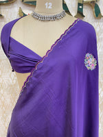 Purple Crepe Saree 29